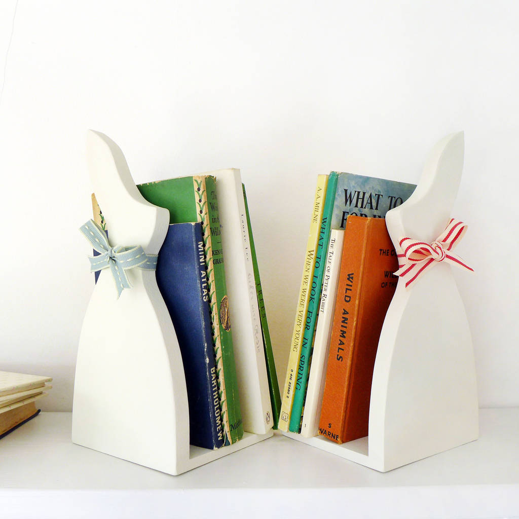pair of bunny bookends by charlotte macey