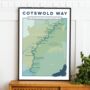 Personalised Cotswold Way Map Art Print, thumbnail 4 of 9
