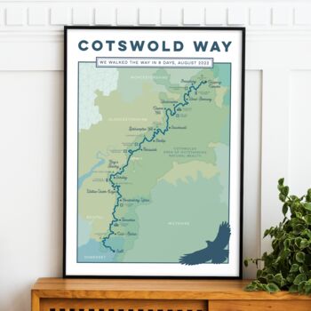 Personalised Cotswold Way Map Art Print, 4 of 9