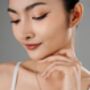 Bridal Natural Pearl Grade A Satellite Chain Gold Vermeil, Rhodium Necklace, thumbnail 4 of 12