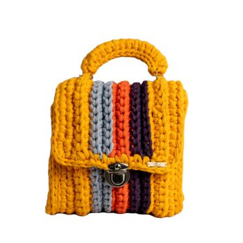 Multicoloured Crochet Knit Hand Bag, 4 of 5
