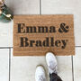 Personalised Names Doormat Gift For Couples New Home, thumbnail 1 of 3