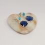 Turquoise Sapphire Silver Earrings, thumbnail 2 of 6