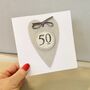 50th Heart Birthday Card Handmade, thumbnail 1 of 3