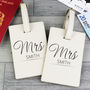 Personalised Leather Couples Classic Cream Luggage, thumbnail 6 of 7