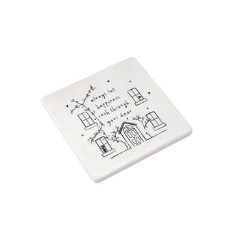 Ceramic 'Always Let Happiness Rush Through…' Coaster, 2 of 2