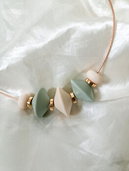 Sage And Cream Silicone Necklace, 4 of 8