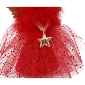 Small Light Up Red Angel Christmas Tree Topper, 6 of 8