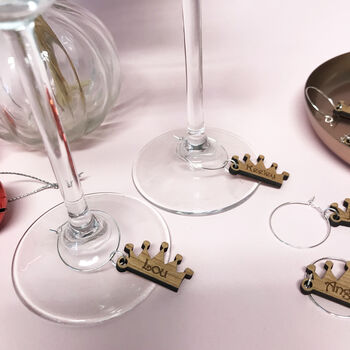 Personalised Five Crown Wine Glass Charms, 4 of 7