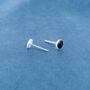 Black Onyx Stone 10 Mm Stud Earrings, Sterling Silver Unisex Studs, thumbnail 3 of 7