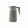 Steel And Beech Thermos Flask In Grey, thumbnail 3 of 6