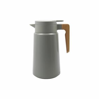 Steel And Beech Thermos Flask In Grey, 3 of 6