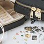 Birthstone Heart Charm Leather Travel Jewellery Box, thumbnail 2 of 11