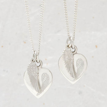Personalised Angel Wing Heart Necklace Sterling Silver, 5 of 6