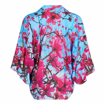 Magnolia Print Viscose Kimono Top, 4 of 5