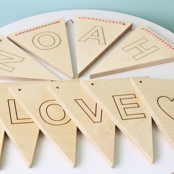 Personalised Wooden Wedding Bunting, 7 of 10
