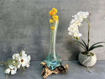 Medium 30cm Molten Glass On Root Vase – Fluted Display, 9 of 12