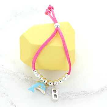 Kids Personalised Enamel Charm Suede Slider Bracelet, 5 of 11