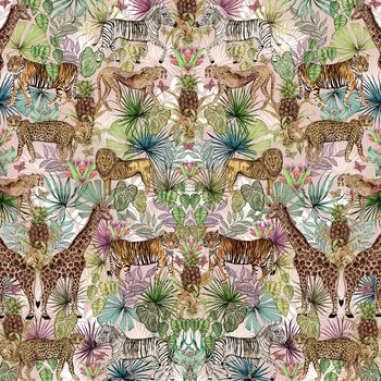 Limited Edition Mozambique Tropical Animals And Art Nouveau Leaves 100% Silk Satin Scarf, 6 of 7