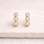 Tripple Diamond Stud Earrings, thumbnail 1 of 4