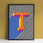 Letter T Print Alphabet Initial Wall Art Print, thumbnail 1 of 2