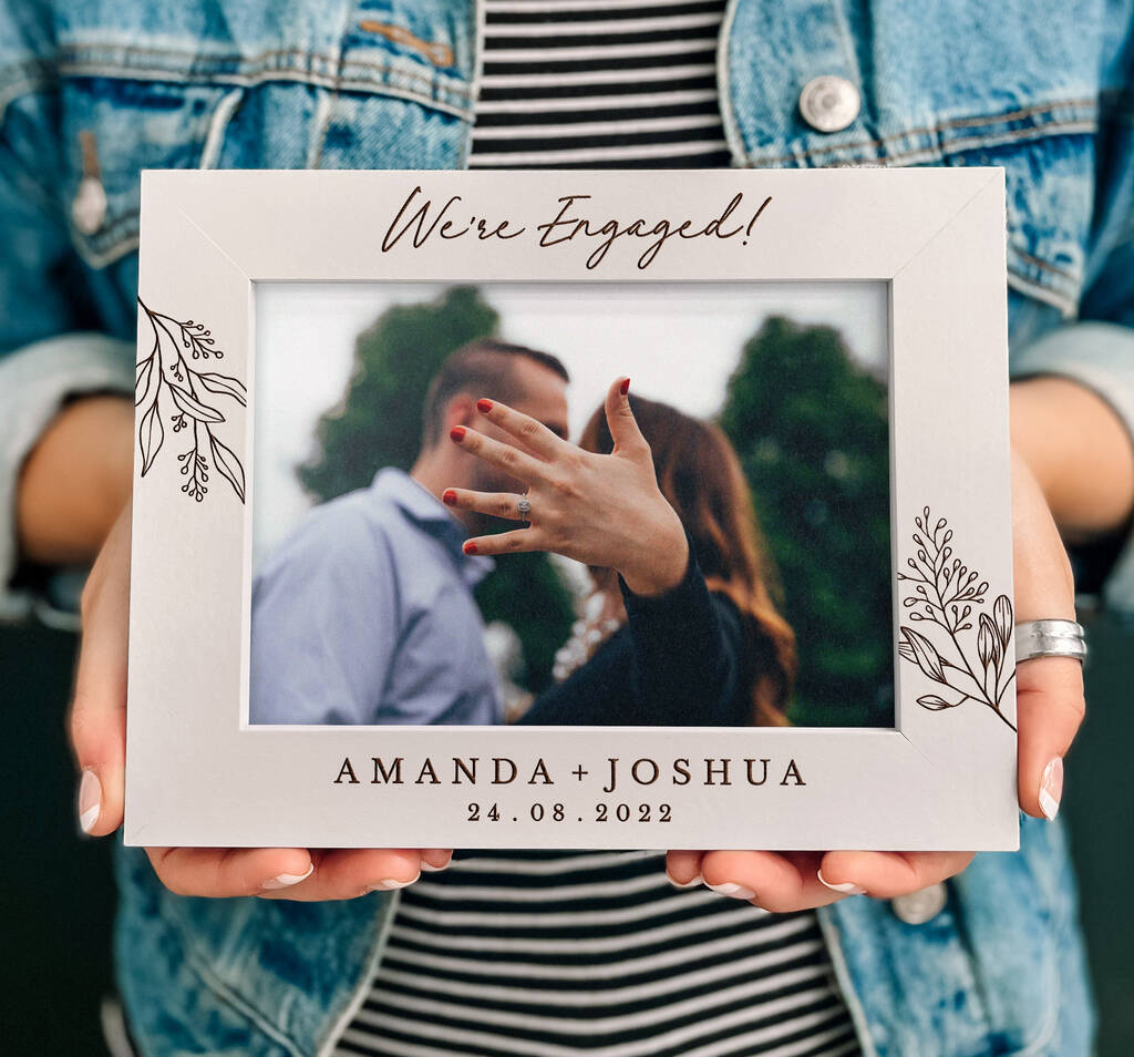 Personalised Engagement Picture Frame Photo Gift By Secret Creation