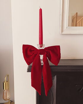 Eve Silk Velvet Christmas Tree Bow Topper, 4 of 6