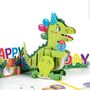 Pop Up 3D Dinosaur Birthday Card, thumbnail 4 of 4