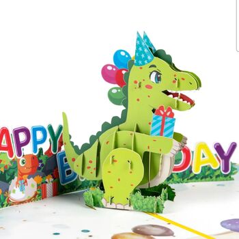 Pop Up 3D Dinosaur Birthday Card, 4 of 4