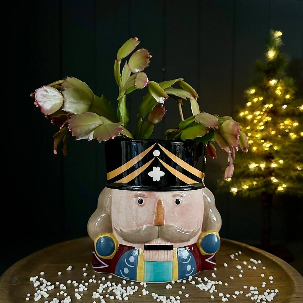Large Nutcracker Planter With Black Hat By Nest Gifts