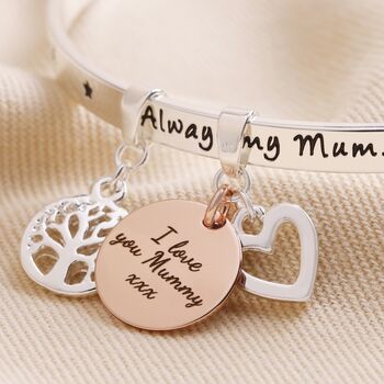 Personalised 'Always My Mum' Meaningful Word Bangle, 6 of 6