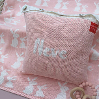 Personalised Knitted Bunny Cushion, 4 of 9