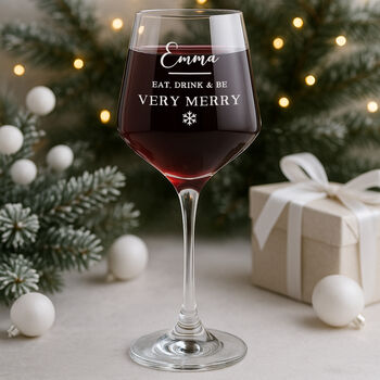 Personalised Funny Christmas Wine Glass, 3 of 6