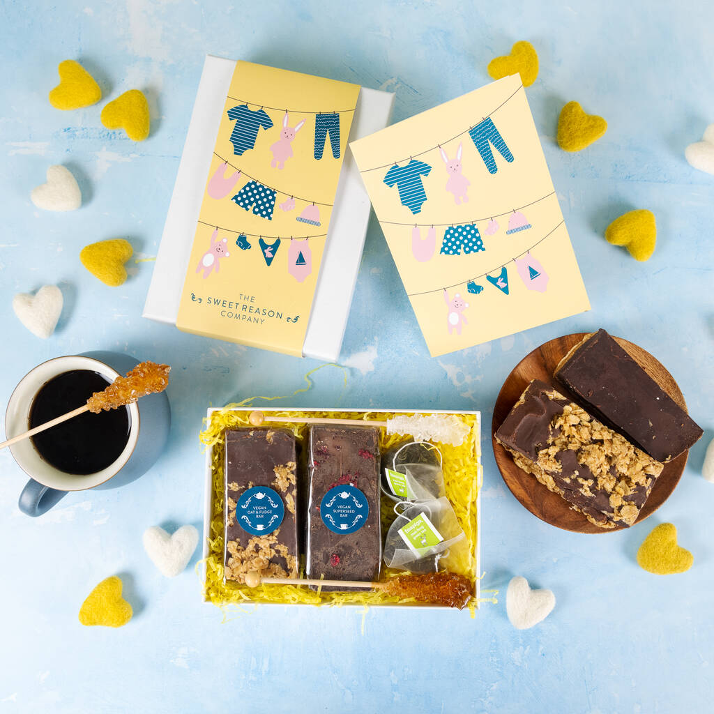 'Baby Clothes' Vegan Bars Afternoon Tea For Two Gift, 1 of 3