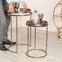 Set Of Two Vintage Gold Fern Nesting Tables, thumbnail 1 of 9