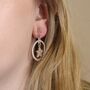 Worn Crystal Inset Star In Silver Plated Hoop Earrings, thumbnail 3 of 3