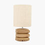 Natural Mango Wood Three Pebble Table Lamp, thumbnail 5 of 9