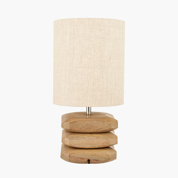 Natural Mango Wood Three Pebble Table Lamp, 5 of 9