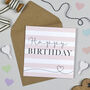 Happy Birthday Pink Stripe Card, thumbnail 1 of 8