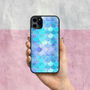 iPhone Case Blue Pearl Glitter Scales, thumbnail 1 of 2