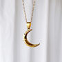 Love You To The Moon Gold Plated Moon Necklace, thumbnail 6 of 10