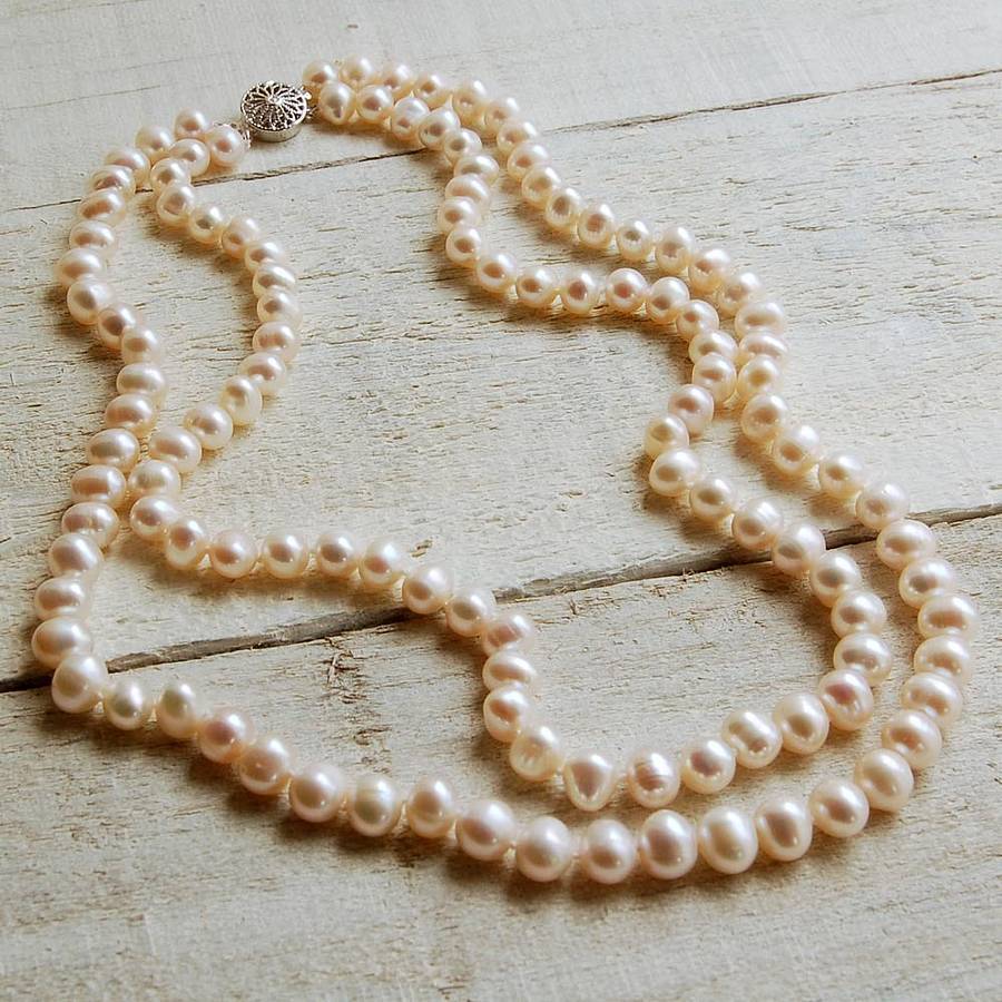 double strand pearl necklace by highland angel | notonthehighstreet.com