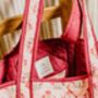 Apricot Floral Block Print Tote Bag, thumbnail 3 of 3
