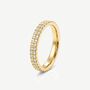 Stacking Ring Band With Cubic Zirconia In 18k Gold, thumbnail 2 of 3