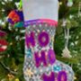 Personalised Colourful And Sparkly Christmas Stocking, thumbnail 2 of 5