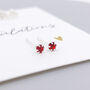 Mini Sterling Silver Ruby Stud Earrings, thumbnail 1 of 5