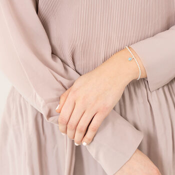 Sterling Silver March Birthstone Bracelet, 2 of 9