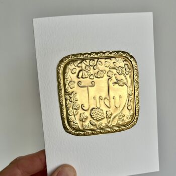 Personalised Handmade Gold Foil Name Birthday Card, 2 of 9