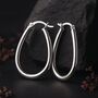 Large Sterling Silver Oval Hinged Hoop Earrings, thumbnail 7 of 7