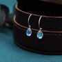 Moonstone Droplet Drop Hook Earrings Sterling Silver, thumbnail 3 of 11